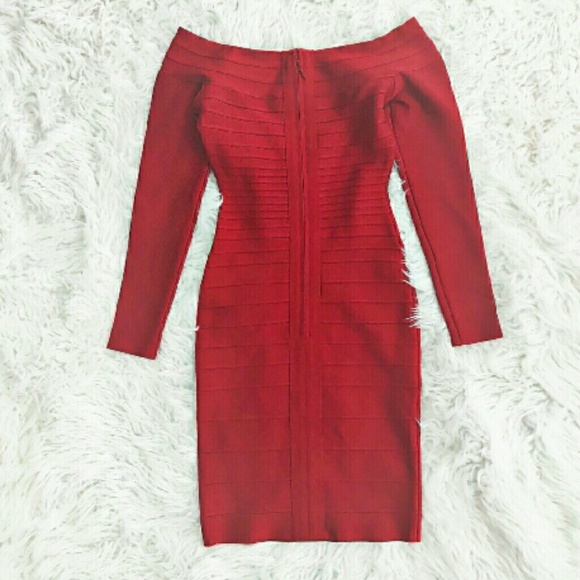 Herve Leger "Candice" Lip Stick Red XXS Dress - Picture 7 of 8